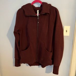 Maroon Lululemon zip up hoodie